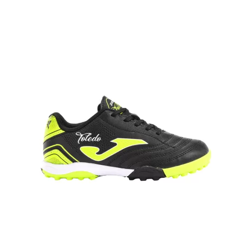 Turf Soccer Shoes/ TOLEDO BLACK-GREEN FLUOR/ JNR/ Joma