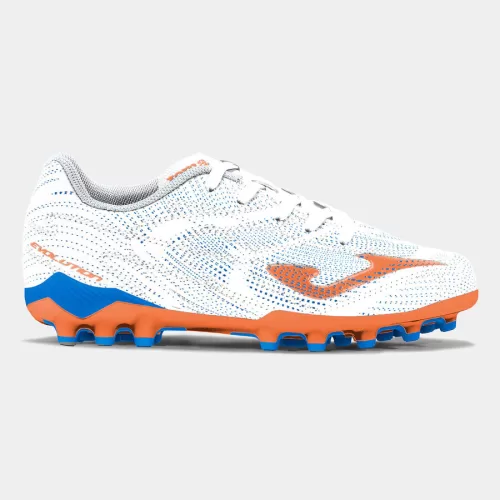 Soccer Cleats /Artificial Grass/ JNR/ EVOLUTION White-Orange/ Joma